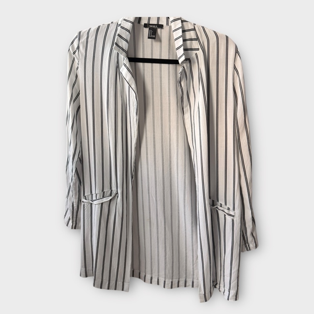 Forever 21 Striped Longline Blazer – Size Small - Picture 2 of 5